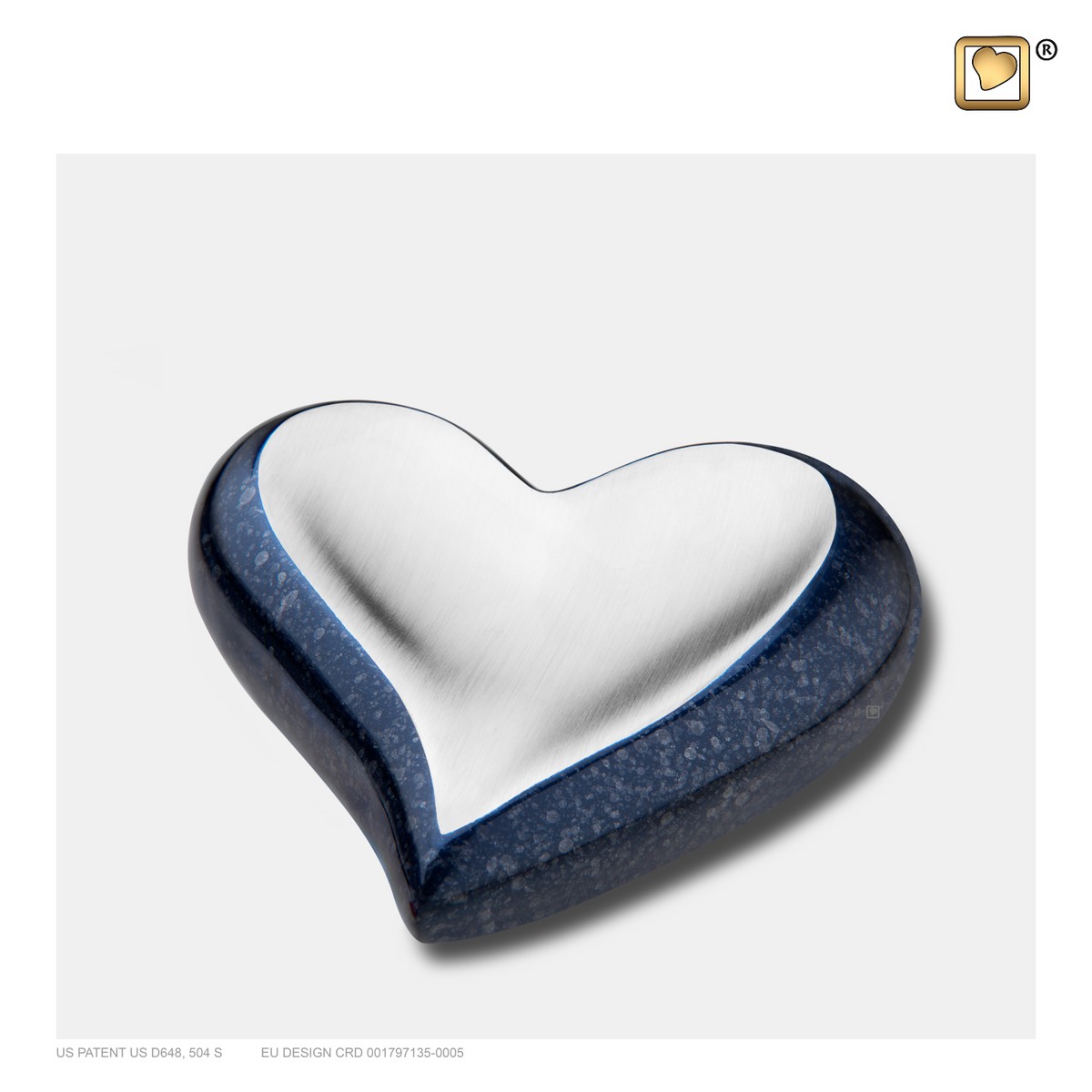 Heart keepsake speckled Indigo&Bru Pewter